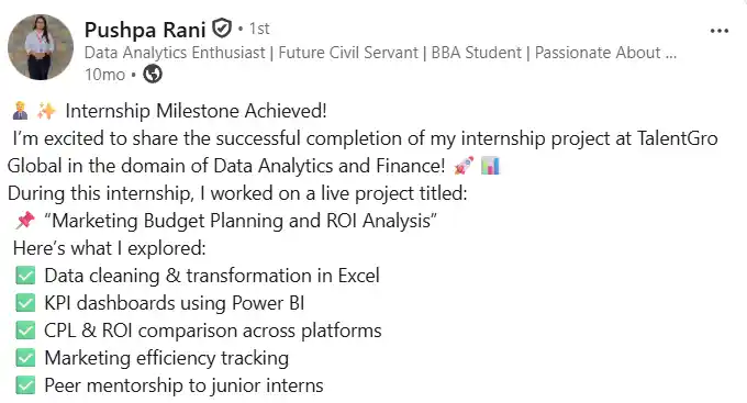 Real AI course testimonial for TalentGro